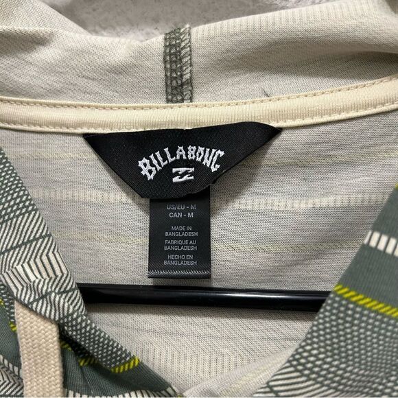 BILLABONG Cedros Green Striped Cotton Hoodie NWT M - Picture 4 of 7